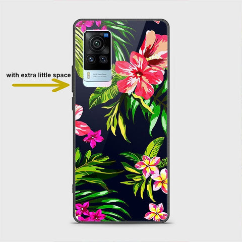 Vivo X60 Pro Cover - Floral Series - HQ Ultra Shine Premium Infinity Glass Soft Silicon Borders Case