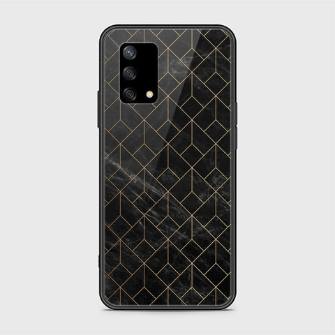 Oppo F19 Cover - Black Marble Series - HQ Ultra Shine Premium Infinity Glass Soft Silicon Borders Case