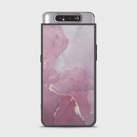 Samsung Galaxy A80 Cover - Mystic Marble Series - HQ Ultra Shine Premium Infinity Glass Soft Silicon Borders Case