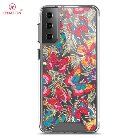 Samsung Galaxy S21 5G Cover - O'Nation Butterfly Dreams Series - 9 Designs - Clear Phone Case - Soft Silicon Borders