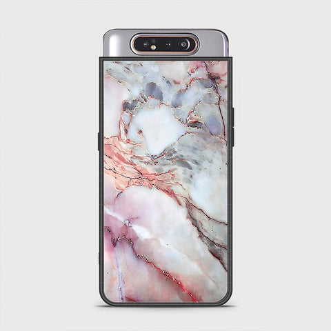 Samsung Galaxy A80 Cover - Colorful Marble Series - HQ Ultra Shine Premium Infinity Glass Soft Silicon Borders Case