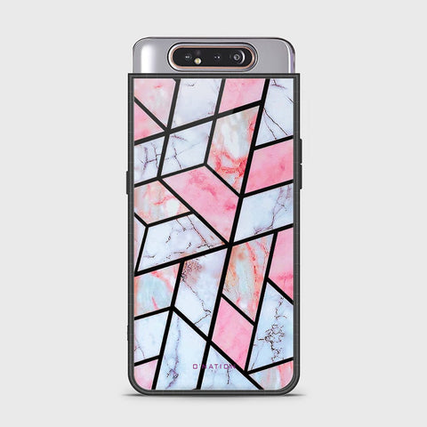 Samsung Galaxy A80 Cover - O'Nation Shades of Marble Series - HQ Ultra Shine Premium Infinity Glass Soft Silicon Borders Case