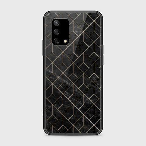 Oppo A74 Cover - Black Marble Series - HQ Ultra Shine Premium Infinity Glass Soft Silicon Borders Case