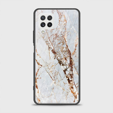 Samsung Galaxy M32 Cover - White Marble Series - HQ Ultra Shine Premium Infinity Glass Soft Silicon Borders Case