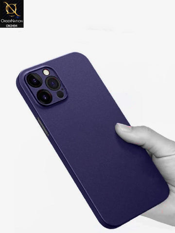 iPhone 14 Pro Max Cover - Dark purple - AG Frosted Glass Soft Silicone Border Case With Camera Lense Protection