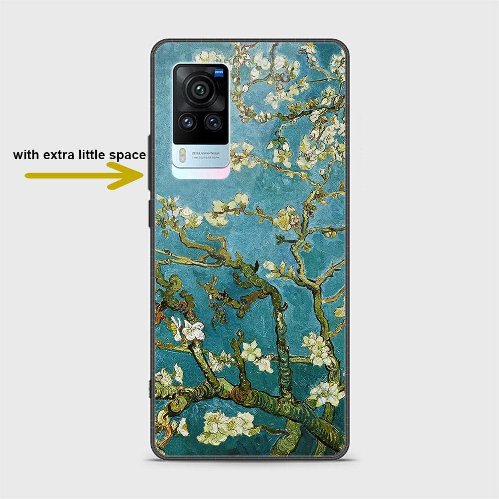 Vivo X60 Pro Cover - Floral Series 2 - HQ Ultra Shine Premium Infinity Glass Soft Silicon Borders Case