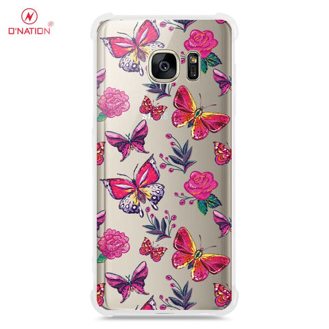 Samsung Galaxy S7 Edge Cover - O'Nation Butterfly Dreams Series - 9 Designs - Clear Phone Case - Soft Silicon Borders