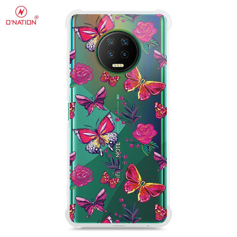 Infinix Note 7 Cover - O'Nation Butterfly Dreams Series - 9 Designs - Clear Phone Case - Soft Silicon Borders