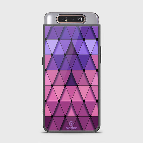 Samsung Galaxy A80 Cover - ONation Pyramid Series - HQ Ultra Shine Premium Infinity Glass Soft Silicon Borders Case