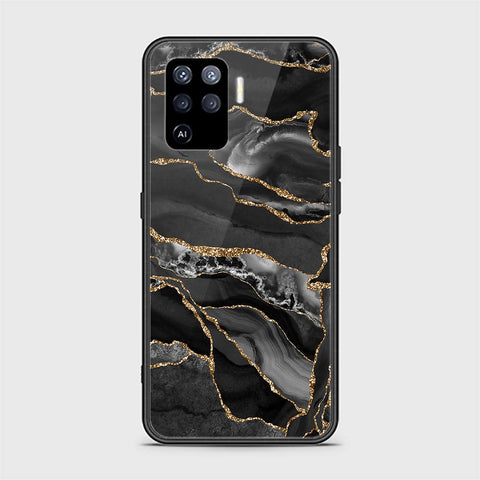 Oppo F19 Pro Cover - Black Marble Series - HQ Ultra Shine Premium Infinity Glass Soft Silicon Borders Case