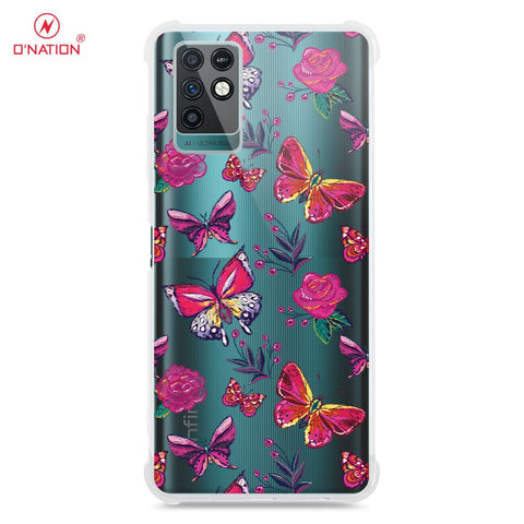 Infinix Note 10 Cover - O'Nation Butterfly Dreams Series - 9 Designs - Clear Phone Case - Soft Silicon Borders