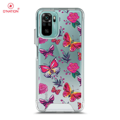 Xiaomi Redmi Note 10S Cover - O'Nation Butterfly Dreams Series - 9 Designs - Clear Phone Case - Soft Silicon Borders