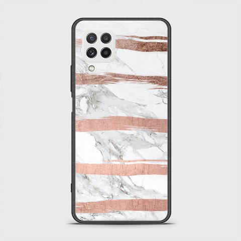 Samsung Galaxy M32 Cover - White Marble Series - HQ Ultra Shine Premium Infinity Glass Soft Silicon Borders Case