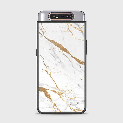 Samsung Galaxy A80 Cover - Mystic Marble Series - HQ Ultra Shine Premium Infinity Glass Soft Silicon Borders Case