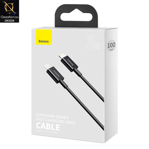 Baseus Superior Series TypeC To iPhone 20W Fast Charging Cable 1m - Black