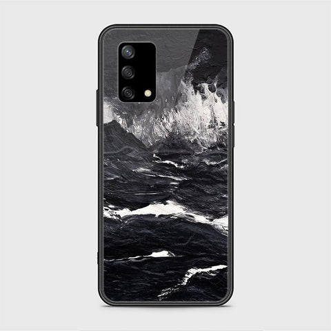 Oppo F19 Cover - Black Marble Series - HQ Ultra Shine Premium Infinity Glass Soft Silicon Borders Case