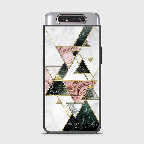 Samsung Galaxy A80 Cover - O'Nation Shades of Marble Series - HQ Ultra Shine Premium Infinity Glass Soft Silicon Borders Case