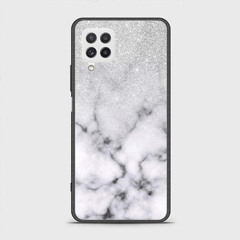 Samsung Galaxy M32 Cover - White Marble Series - HQ Ultra Shine Premium Infinity Glass Soft Silicon Borders Case