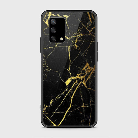 Oppo A74 Cover - Black Marble Series - HQ Ultra Shine Premium Infinity Glass Soft Silicon Borders Case