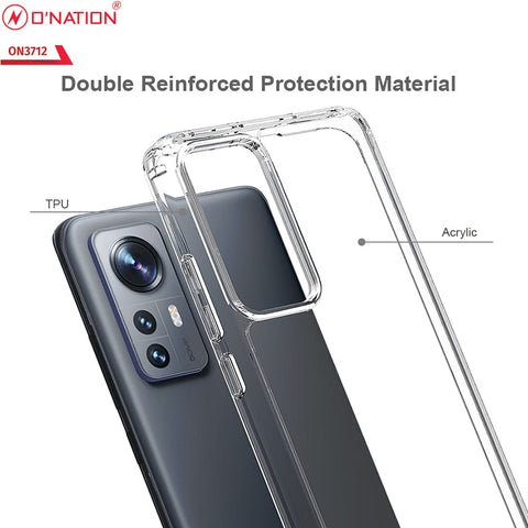 Xiaomi 12S Cover  - ONation Crystal Series - Premium Quality Clear Case No Yellowing Back With Smart Shockproof Cushions