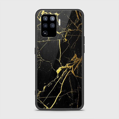 Oppo F19 Pro Cover - Black Marble Series - HQ Ultra Shine Premium Infinity Glass Soft Silicon Borders Case