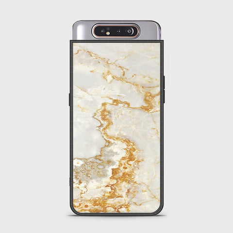 Samsung Galaxy A80 Cover - Mystic Marble Series - HQ Ultra Shine Premium Infinity Glass Soft Silicon Borders Case