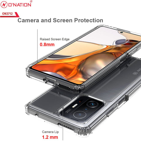 Xiaomi 11T Pro Cover  - ONation Crystal Series - Premium Quality Clear Case No Yellowing Back With Smart Shockproof Cushions