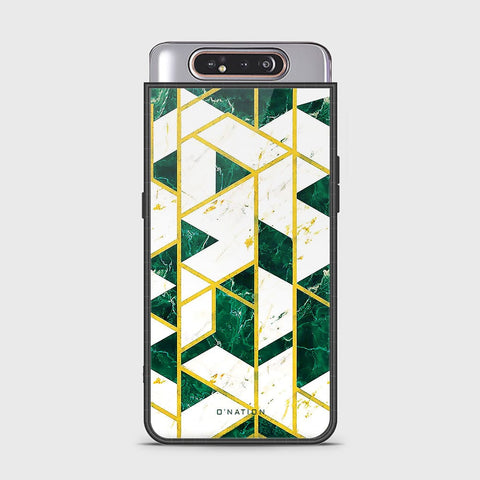 Samsung Galaxy A80 Cover - O'Nation Shades of Marble Series - HQ Ultra Shine Premium Infinity Glass Soft Silicon Borders Case