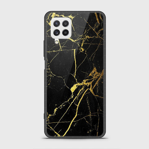 Samsung Galaxy A22 Cover - Black Marble Series - HQ Ultra Shine Premium Infinity Glass Soft Silicon Borders Case