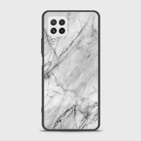 Samsung Galaxy M32 Cover - White Marble Series - HQ Ultra Shine Premium Infinity Glass Soft Silicon Borders Case