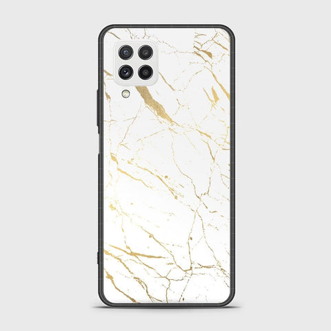 Samsung Galaxy A22 Cover - White Marble Series 2 - HQ Ultra Shine Premium Infinity Glass Soft Silicon Borders Case