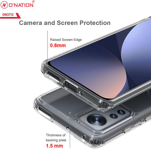 Xiaomi 12S Cover  - ONation Crystal Series - Premium Quality Clear Case No Yellowing Back With Smart Shockproof Cushions