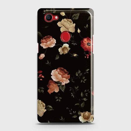 Oppo F7 Youth / Realme 1 Cover - Matte Finish - Dark Rose Vintage Flowers Printed Hard Case with Life Time Colors Guarantee