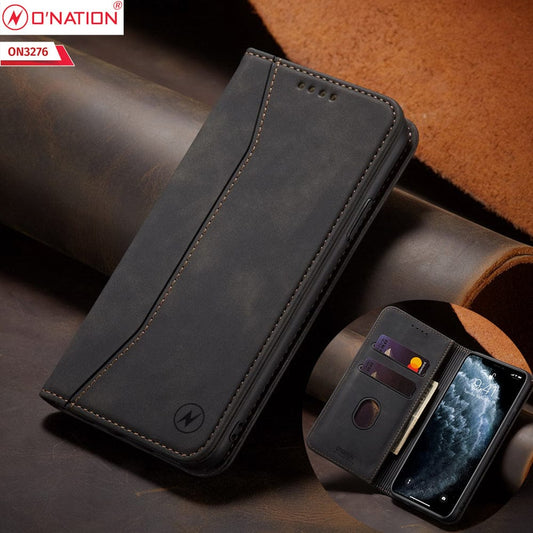 Oppo Reno 7Z 5G Cover - Black - ONation Business Flip Series - Premium Magnetic Leather Wallet Flip book Card Slots Soft Case