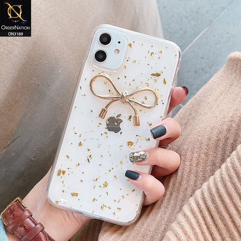 iPhone 11 Cover - Cute Bow Glitter Shinning Foil Transparent Case