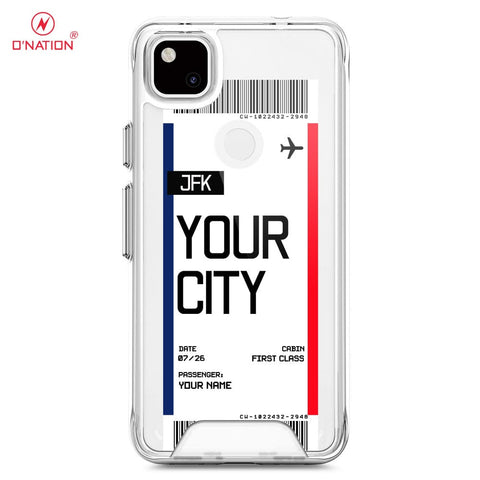 Google Pixel 4a 4G Cover - Personalised Boarding Pass Ticket Series - 5 Designs - Clear Phone Case - Soft Silicon Borders