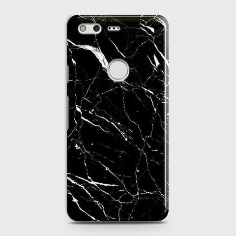 Google Pixel Cover - Trendy Black Marble Printed Hard Case with Life Time Colors Guarantee