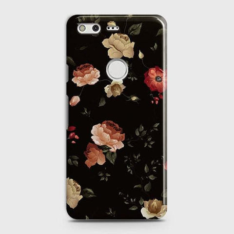 Google Pixel Cover - Matte Finish - Dark Rose Vintage Flowers Printed Hard Case with Life Time Colors Guarantee