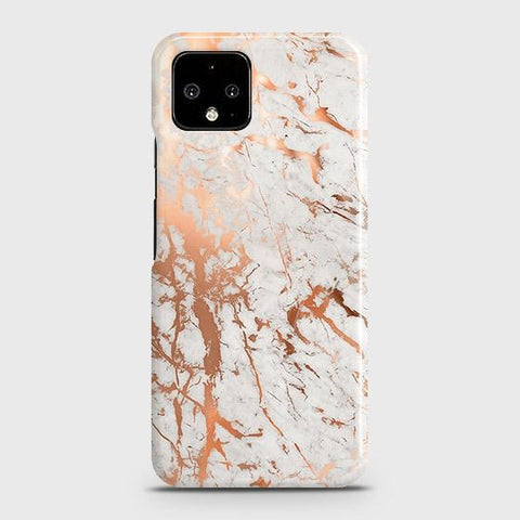 Google Pixel 4 Cover - In Chic Rose Gold Chrome Style Printed Hard Case with Life Time Colors Guarantee (Fast Delivery)