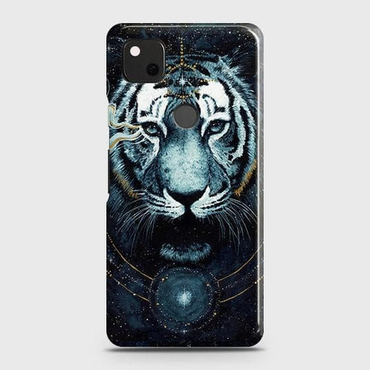 Google Pixel 4a 4G Cover - Vintage Galaxy Tiger Printed Hard Case with Life Time Colors Guarantee