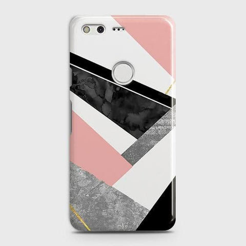 Google Pixel Cover - Matte Finish - Geometric Luxe Marble Trendy Printed Hard Case with Life Time Colors Guarantee