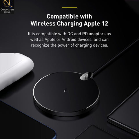 Wireless Charger - Black - Baseus Digital Led Display Gen 2 Wireless Charger 15W