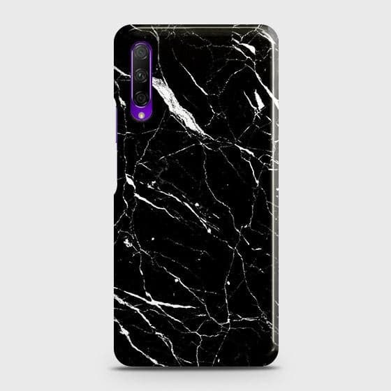 Honor 9X Cover - Trendy Black Marble Printed Hard Case with Life Time Colors Guarantee