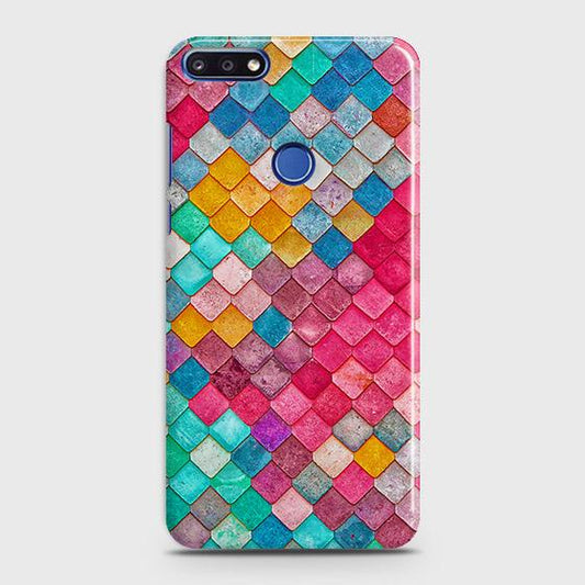 Huawei Honor 7C Cover - Chic Colorful Mermaid Printed Hard Case with Life Time Colors Guarantee
