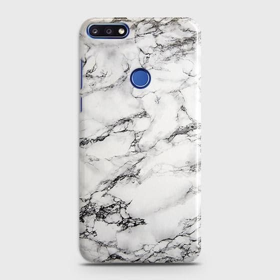 Huawei Honor 7C Cover - Matte Finish - Trendy Mysterious White Marble Printed Hard Case with Life Time Colors Guarantee