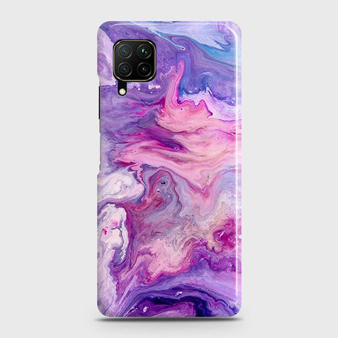 Huawei Nova 7i Cover - Chic Blue Liquid Marble Printed Hard Case with Life Time Colors Guarantee