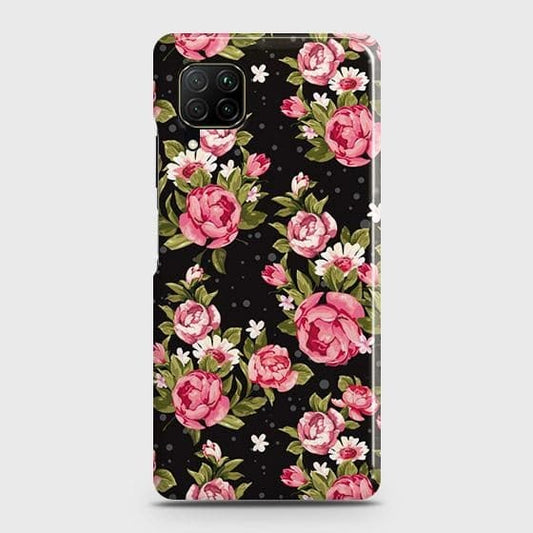 Huawei Nova 7i Cover - Trendy Pink Rose Vintage Flowers Printed Hard Case with Life Time Colors Guarantee