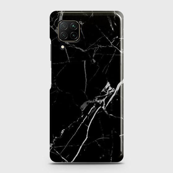 Huawei Nova 7i Cover - Black Modern Classic Marble Printed Hard Case with Life Time Colors Guarantee