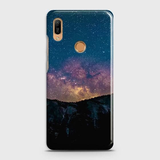 Huawei Y6 2019 Cover - Matte Finish - Embrace Dark Galaxy  Trendy Printed Hard Case with Life Time Colors Guarantee