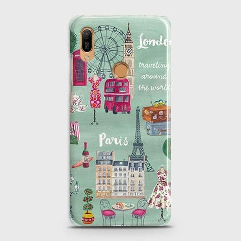 Huawei Y6 Prime 2019 Cover - Matte Finish - London, Paris, New York ModernPrinted Hard Case with Life Time Colors Guarantee